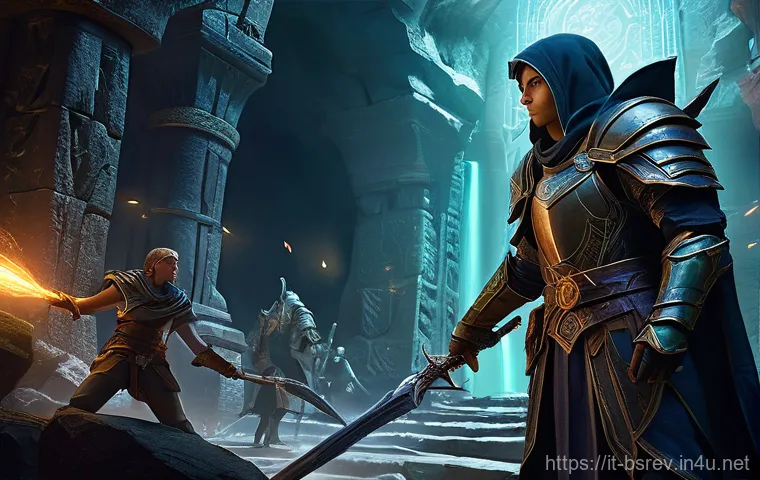 블레이드소울 레볼루션 전설 아이템 드랍률 - **"A diverse group of fantasy adventurers, consisting of a male warrior, a female spellcaster, and a...