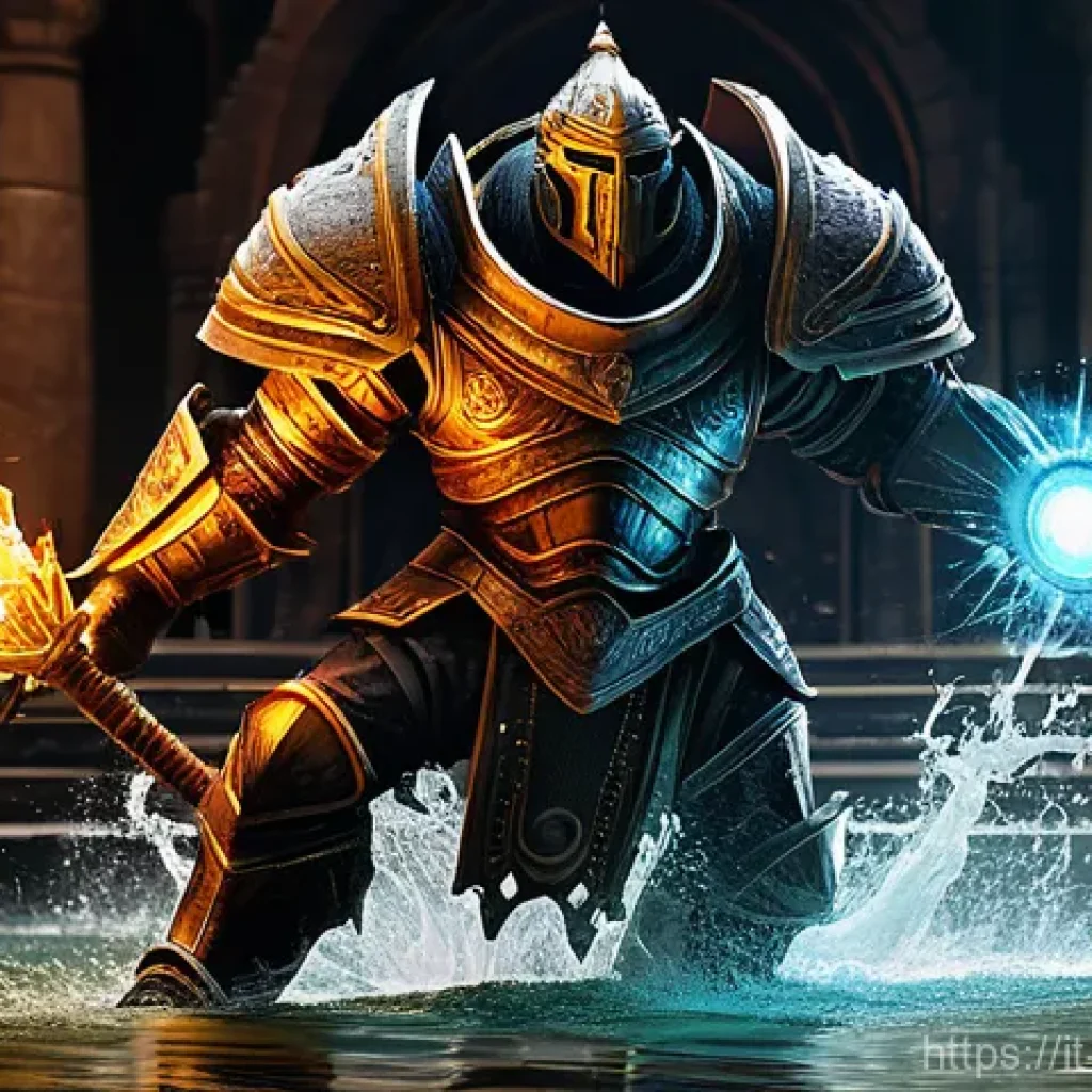 블레이드소울 레볼루션 필드 보스 패턴 분석 - **Prompt 1: "Agile Warrior vs. Ancient Fire Golem"**
    A dynamic, action-packed scene featuring a ...