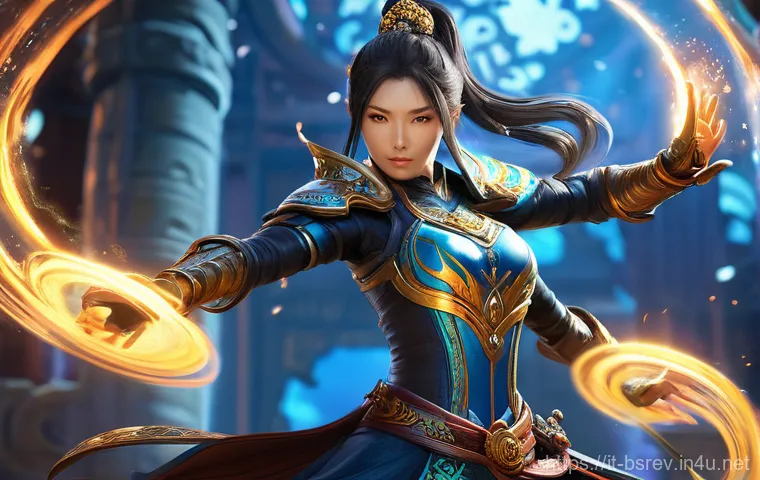 블레이드소울 레볼루션 클래스 변경 가능 여부 - **Prompt:** "A powerful female martial artist, in the style of Blade & Soul Revolution, stands dynam...