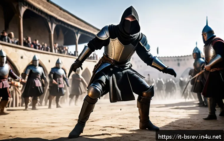 블레이드소울 레볼루션 전투 스타일별 추천 클래스 - A dynamic scene of a swift assassin character clad in sleek, dark leather armor and light protective...