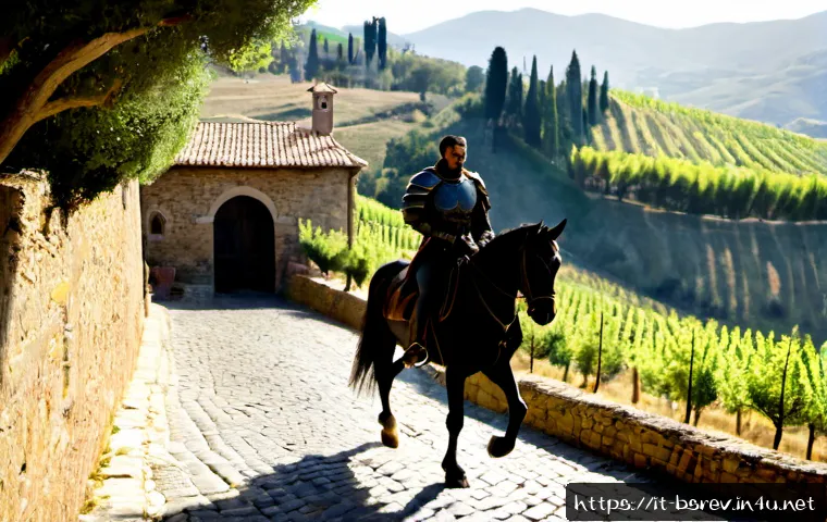 Home 17 블레이드소울 레볼루션 탈 것 시스템 공략 - Photorealistic cinematic fantasy MMORPG scene, a heroic adventurer in detailed practical armor ridin...