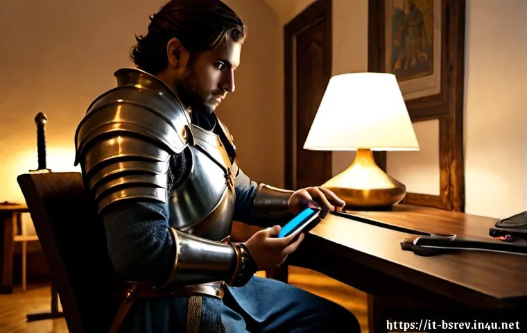 블레이드소울 레볼루션 장비 강화 가이드 - Photorealistic cinematic fantasy game equipment enhancement scene, a focused Italian young adult gam...