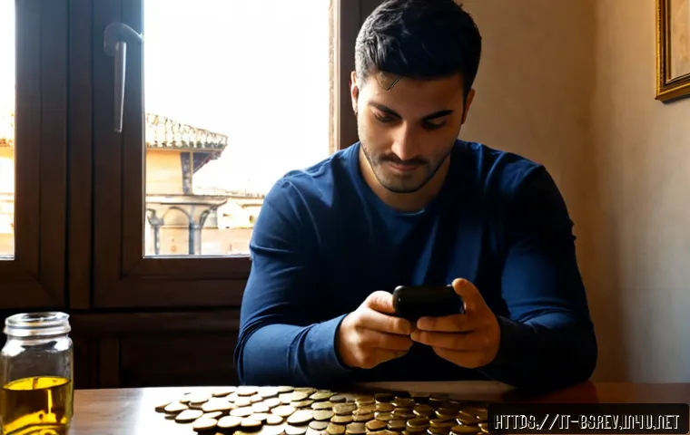 Home 17 블레이드소울 레볼루션 게임 내 재화 벌기 팁 - Photorealistic Italian gamer at a clean home desk in Rome, using a smartphone displaying a generic f...